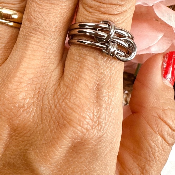 3 Links Stacked Rings size 7, 8 6 - Picture 3 of 7